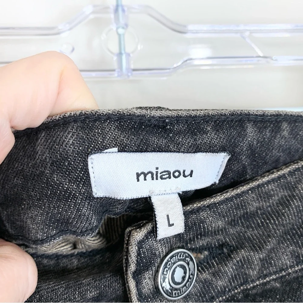 Miaou Dune Denim Cargo Shorts (Sz L) Low Rise Ochre Brown - Picture 14 of 16
